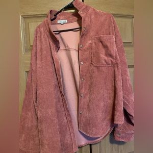 Women’s rust pink long sleeve button down